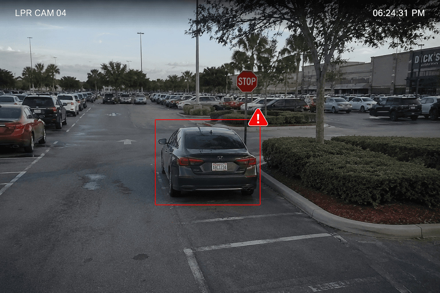 LPR camera flagging a parking violation